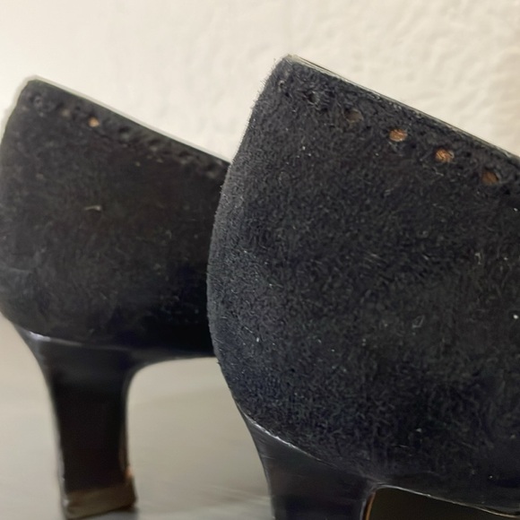 Manolo Blahnik vintage black micro suede pumps EU 39 fits US 7,5/8 all leather - Picture 5 of 8